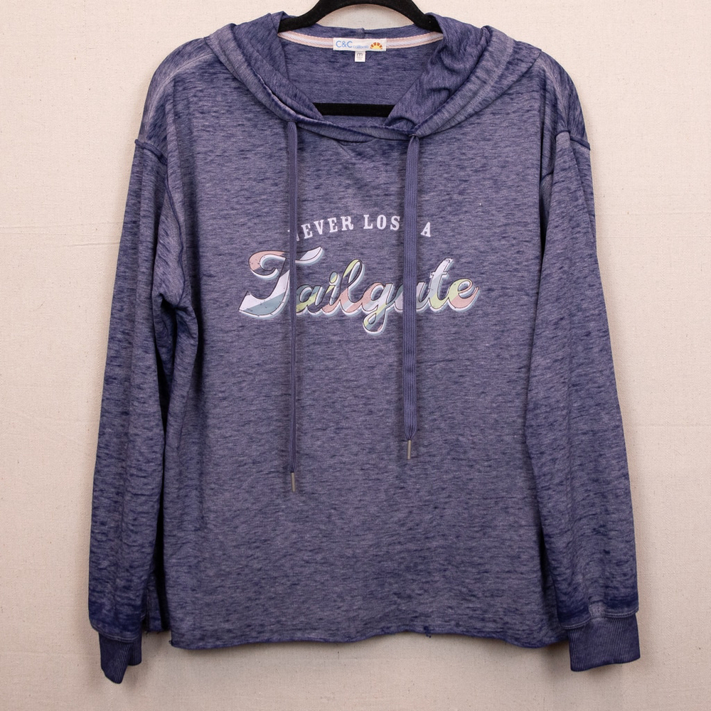 C&C California "Never lost a Tailgate" blue lightweight hoodie-M